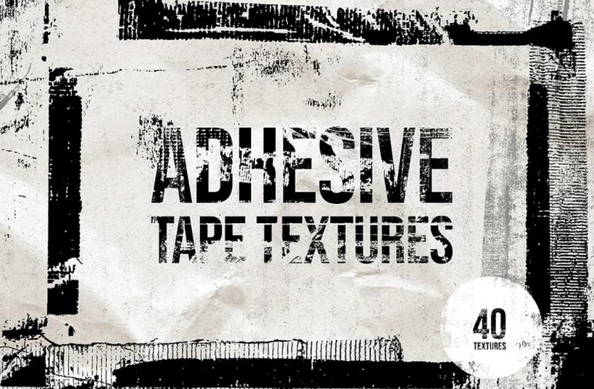 40 Adhesive Tape Textures Set
