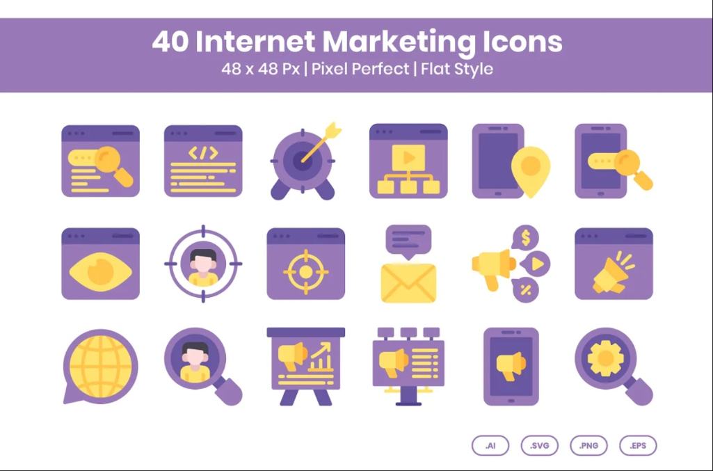 40 Internet Icons Vector Design