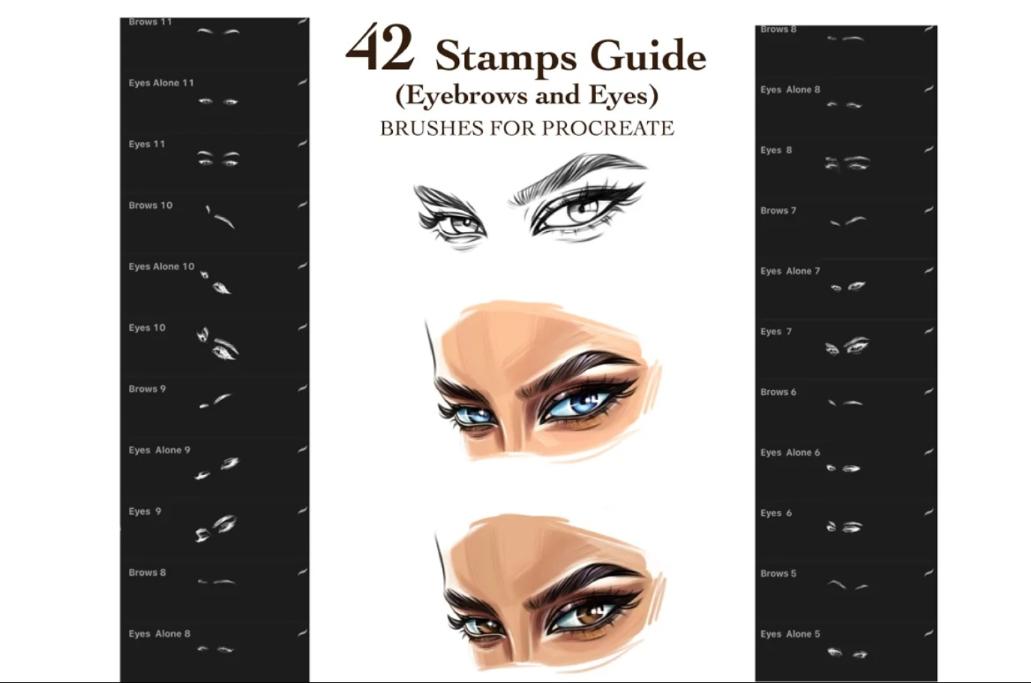 42 Eyebrows and Eye Stamps