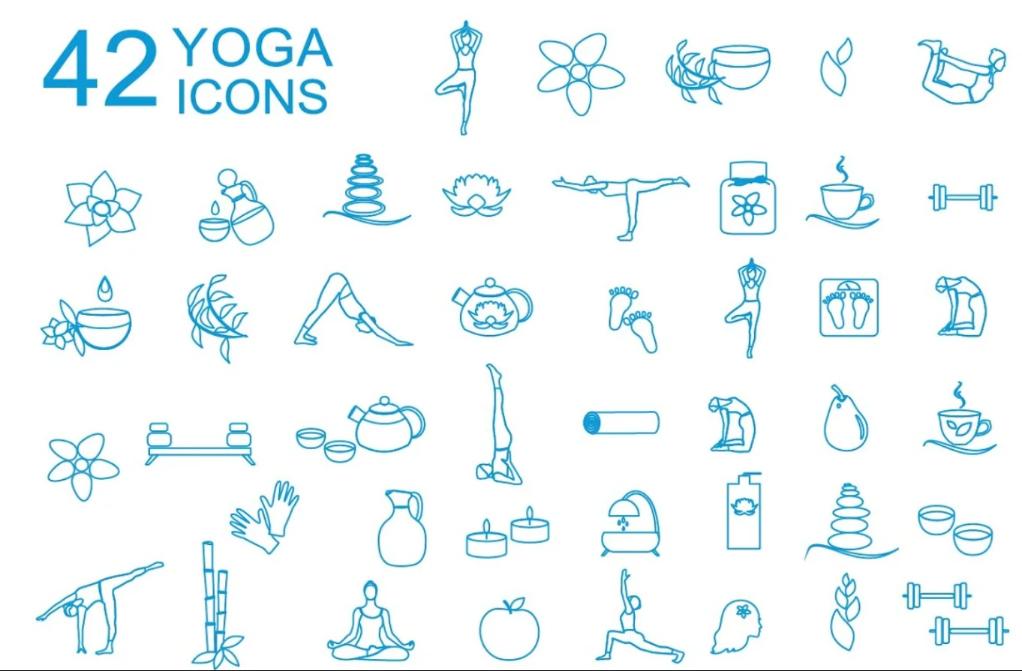 42 Yoga and Spa Icons