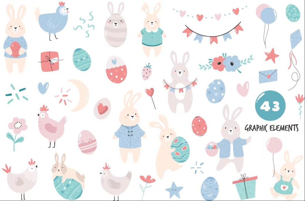 43 Easter Sping Illustrations