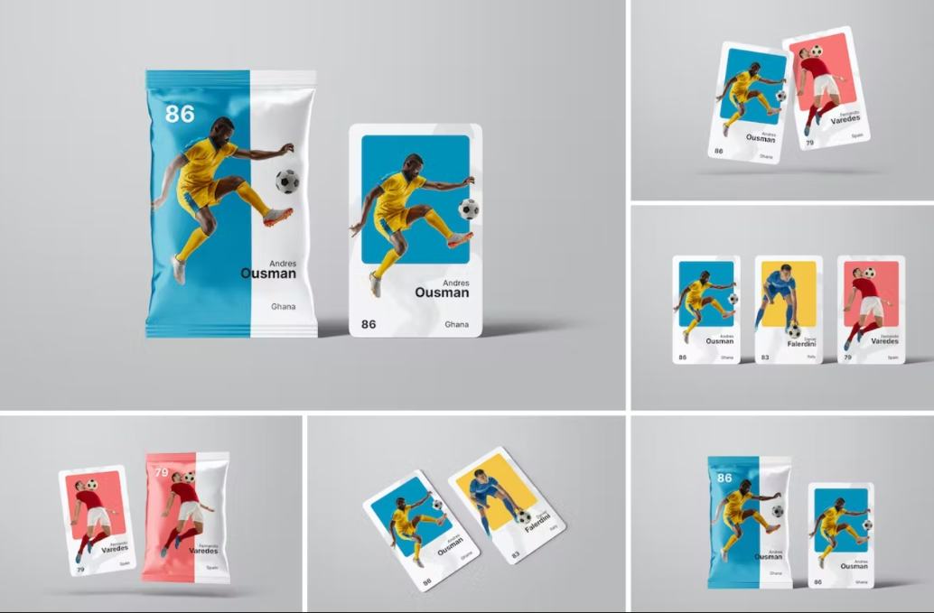 5 Sports Card Mockup PSD