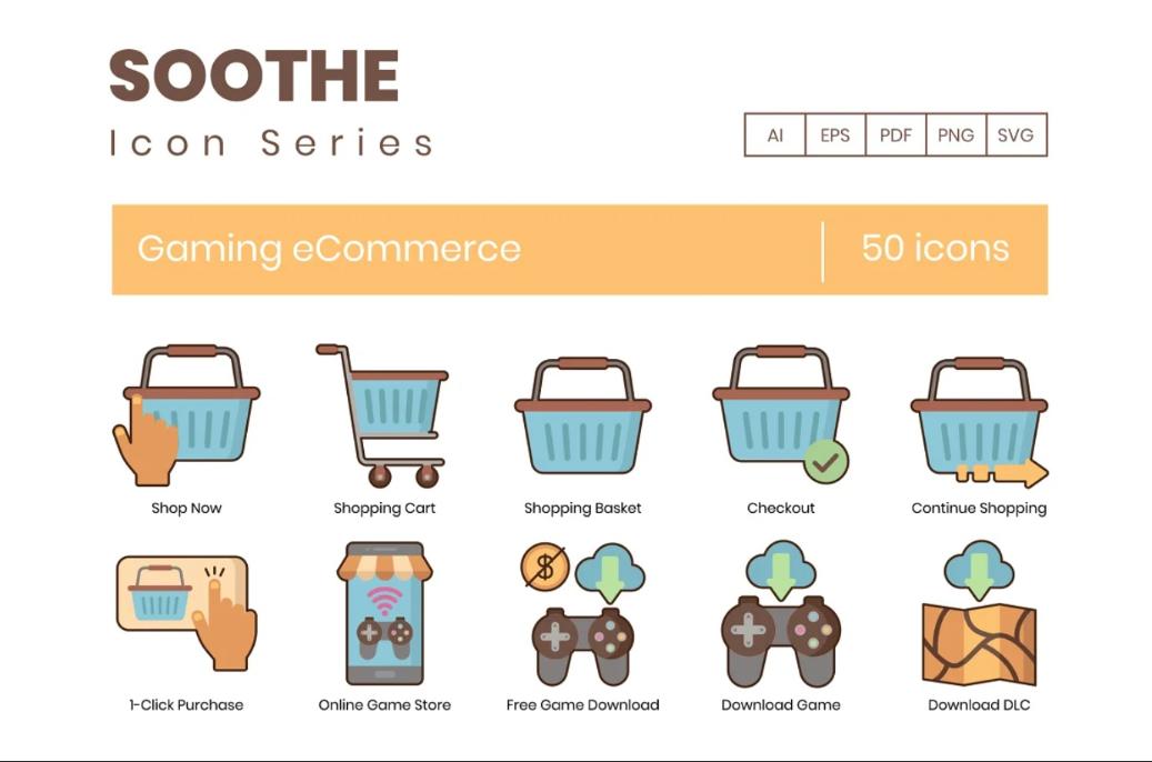 50 E Commerce Icons Set