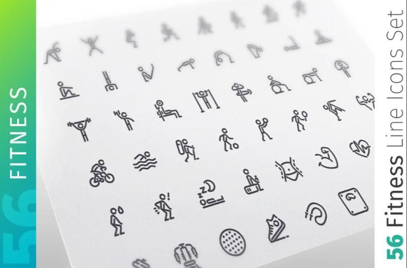 56 Excercise Icons Set