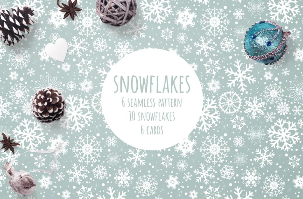 6 Seamless Snowflake Pattern Designs