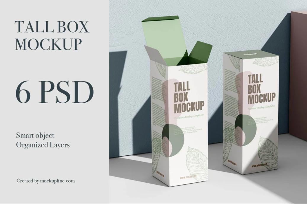 6 Unique Packaging Boxes Mockup