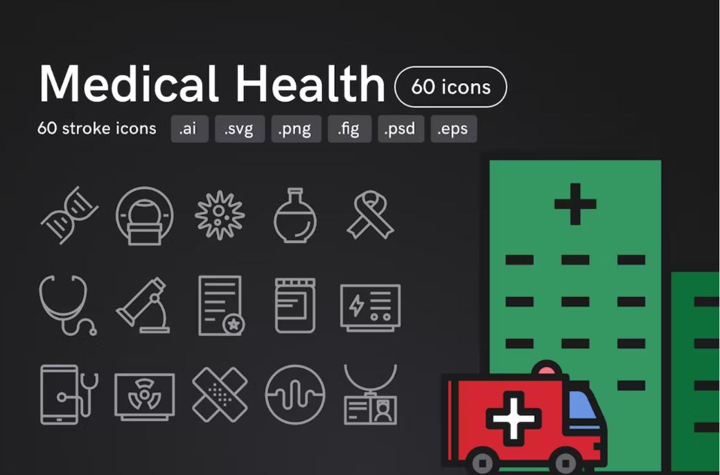 60 Stroke Icons Set