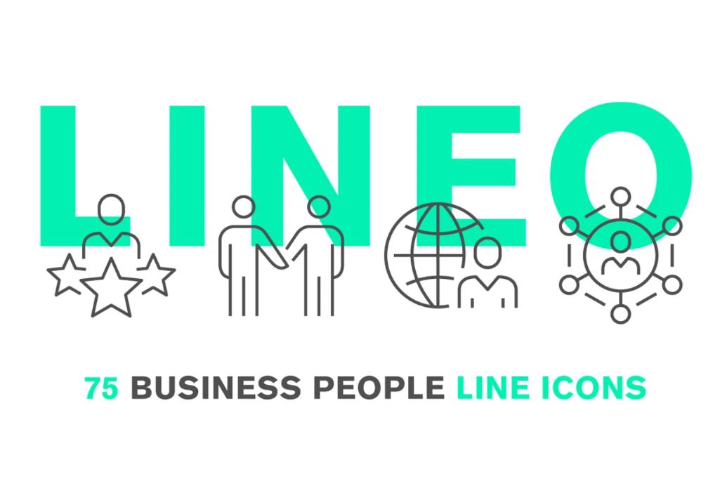 75 Business People Line Icons Set