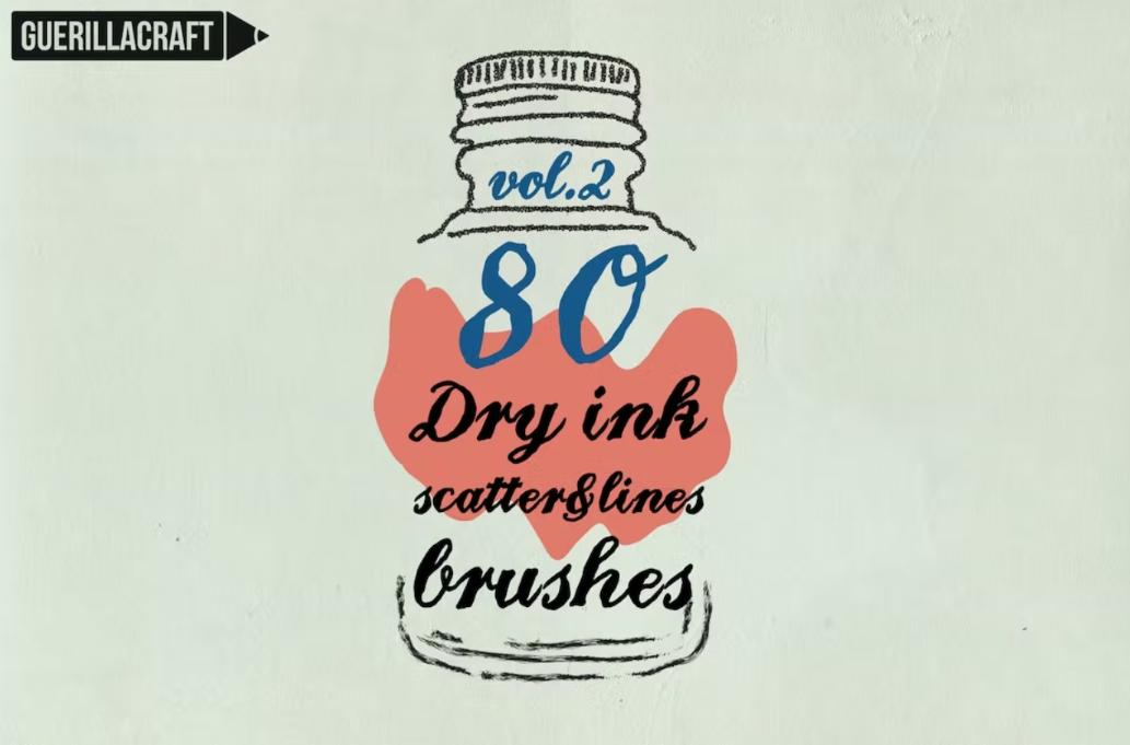 80 Dry Ink Brushes Set
