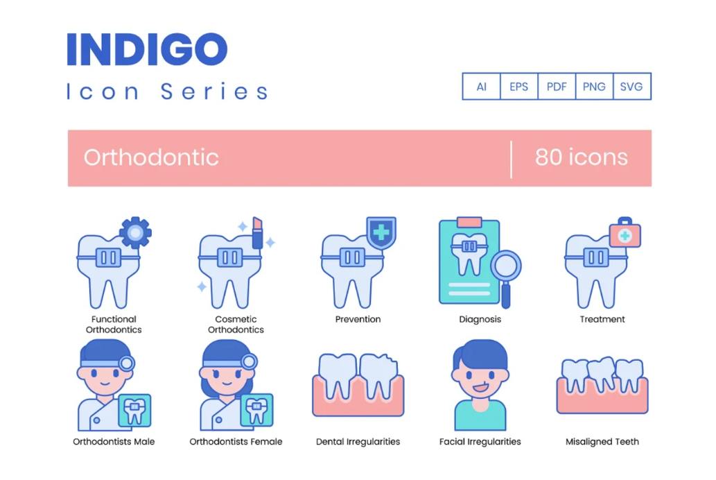 80 Unique Dentist Icons Set