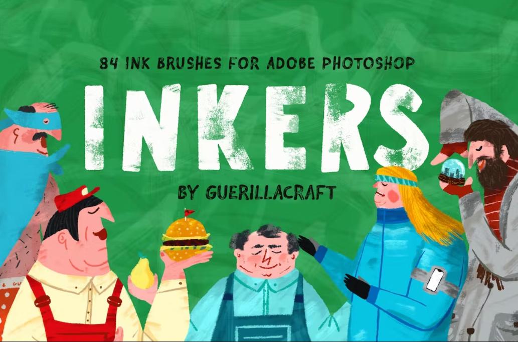 84 Inkers Brushes for Photoshop