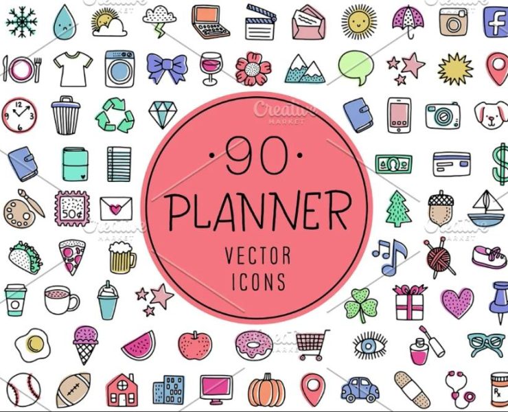 15+ FREE Planner Icons SVG EPS Download