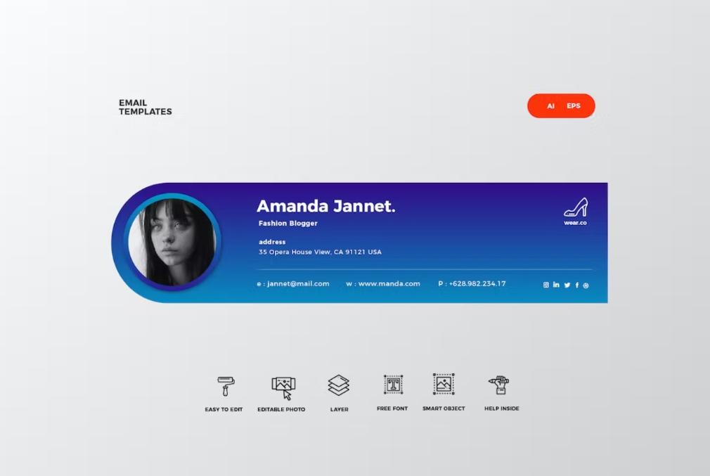 Ai and EPS Email Signature Template