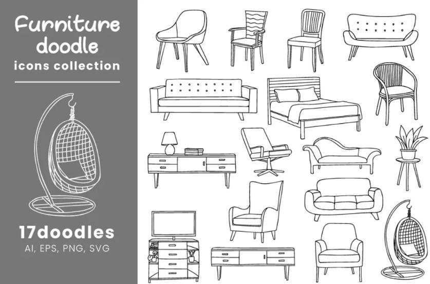 Apartment Doodles Furniture Set