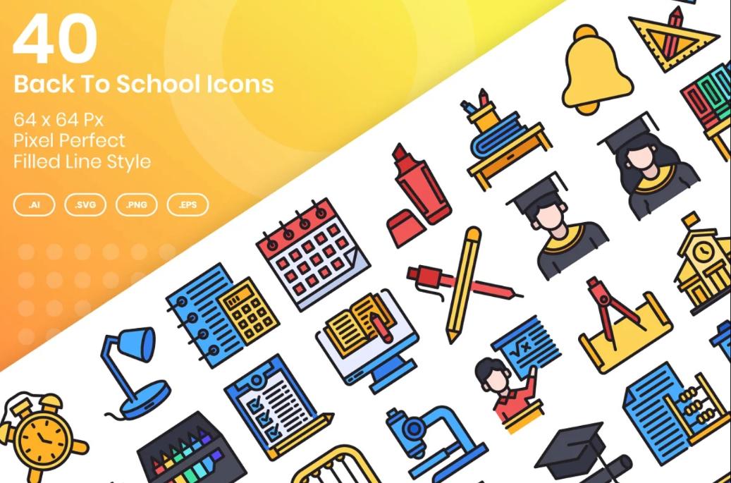 Back to School Icons Set