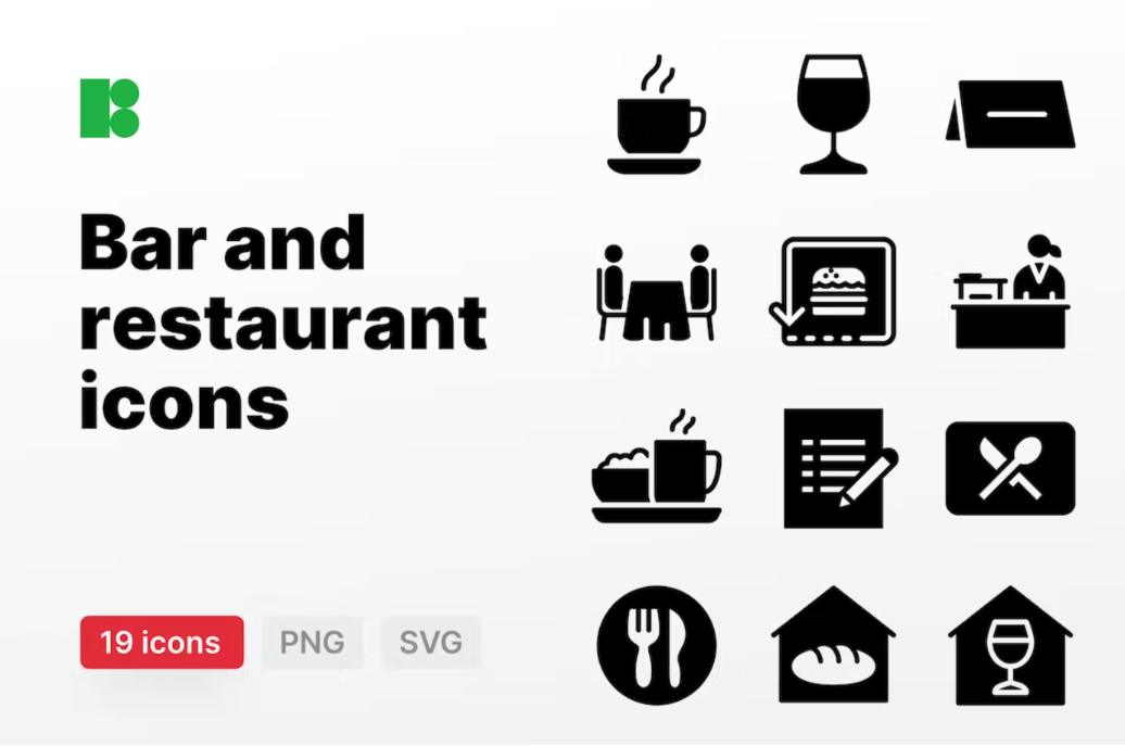 Bar and Restaurant Icons Set