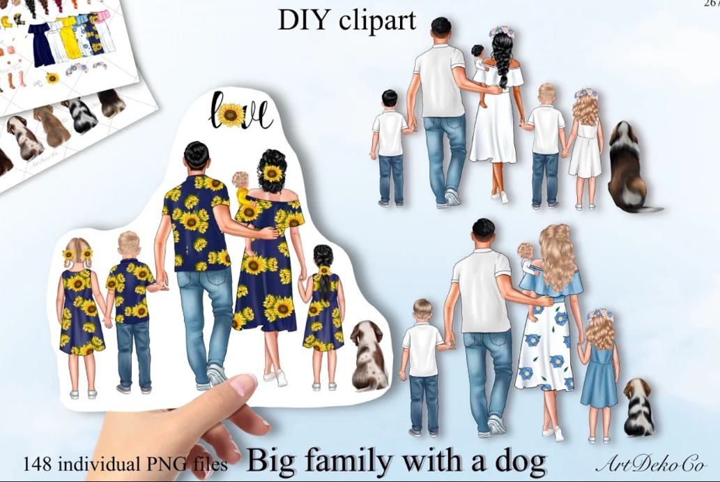 Big Family Clipart Creator