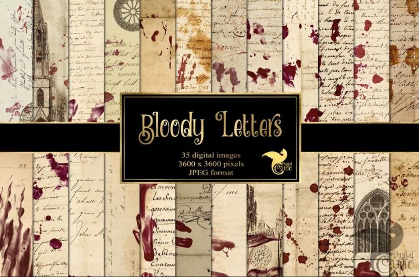 Bloody Letters Digital papers