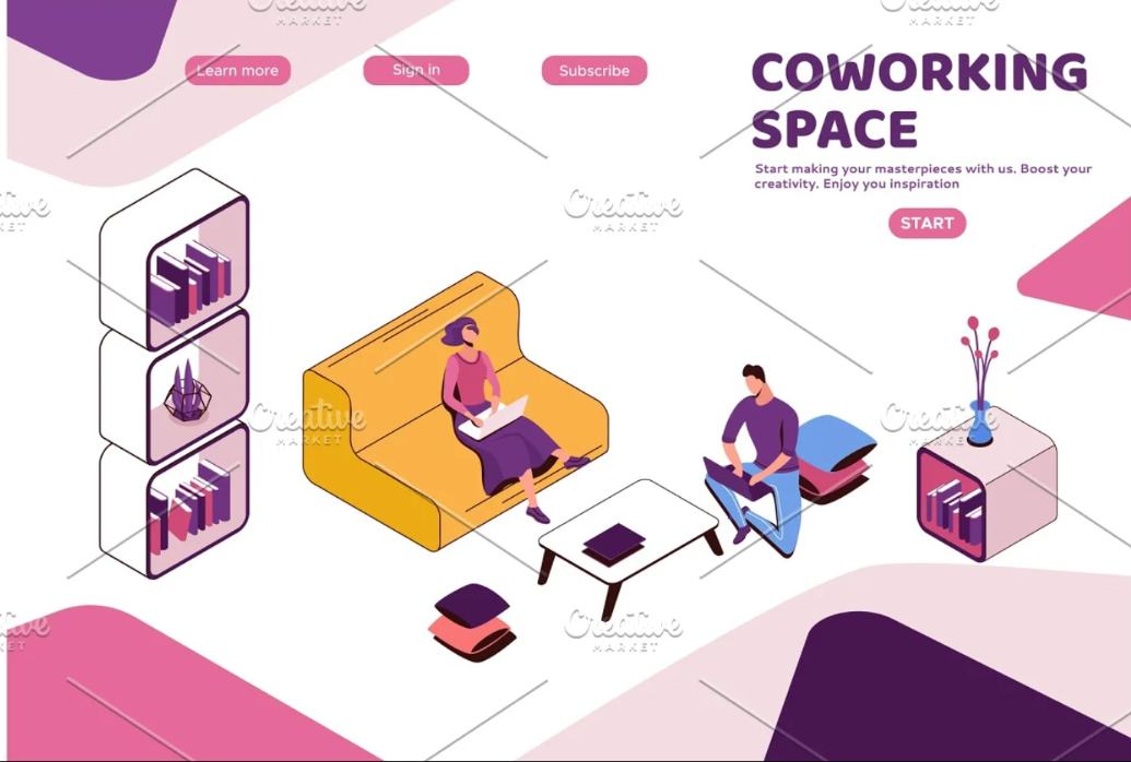Co Working Space Illustrations