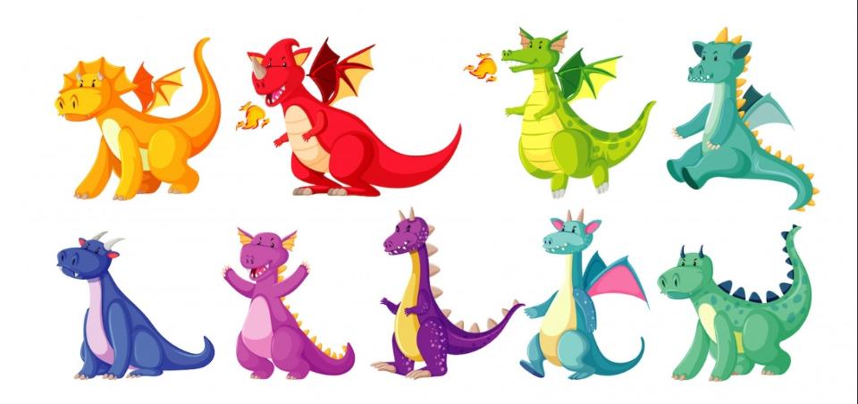 Colorful Dragon Vector Designs
