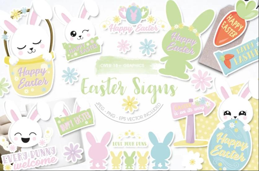 Colorful Easter Clipart Designs
