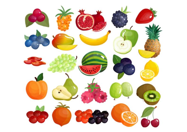 Colorful Fruit Object Elements
