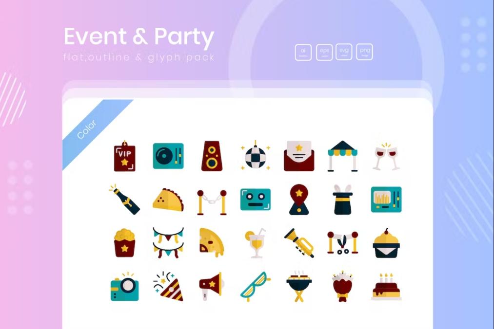 Colorful Party Ai and EPS