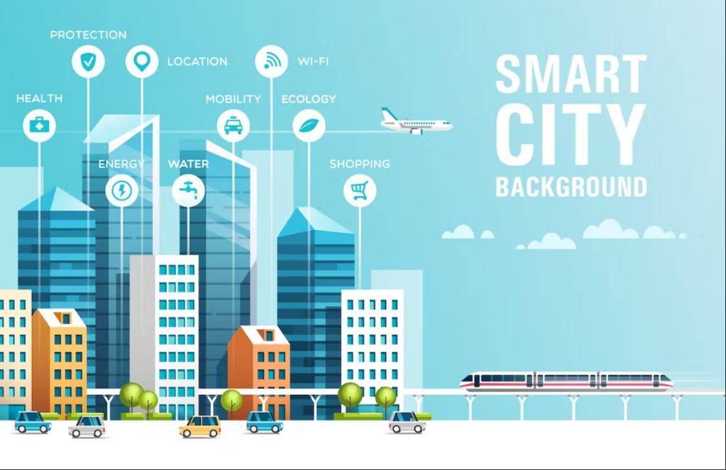 Colorful Smart City background