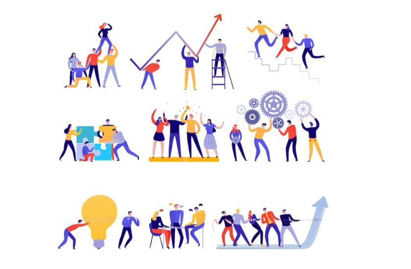 Colorful Teamwork Icons Download Free