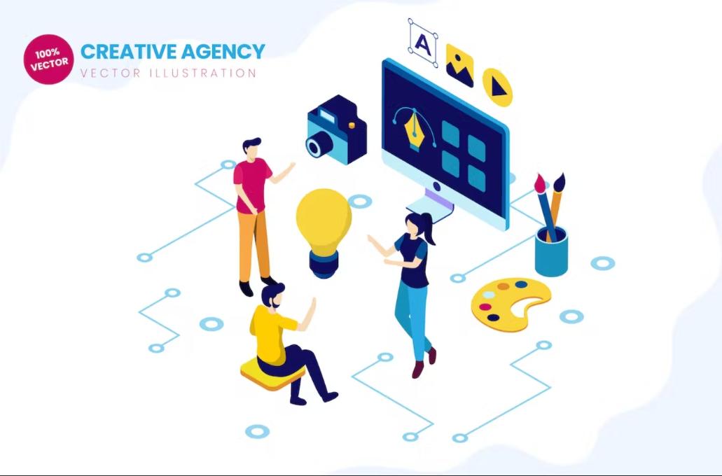 Creative Agency Illustration Vector