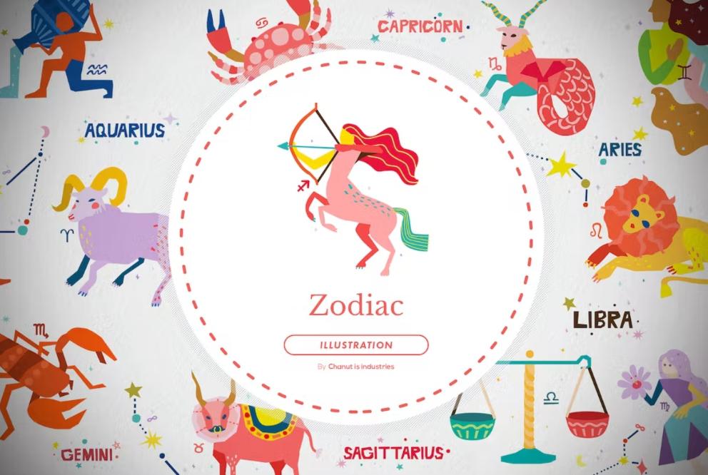 Creative Zodiac Signs and Symbol Illustration