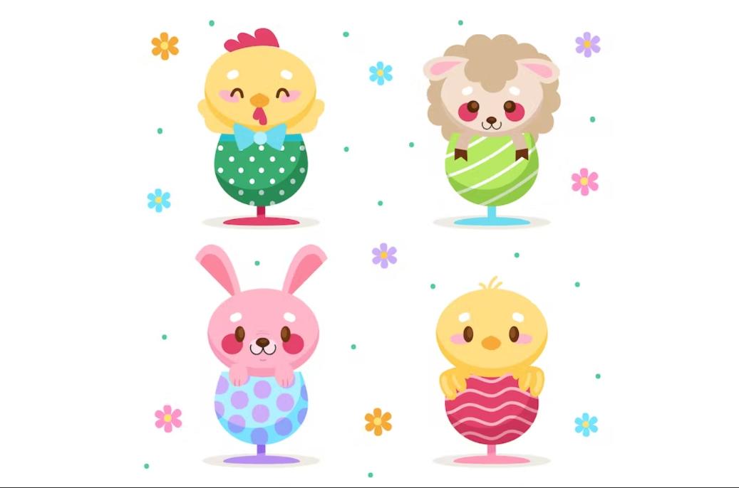 Creative easter Character Clipart Designs
