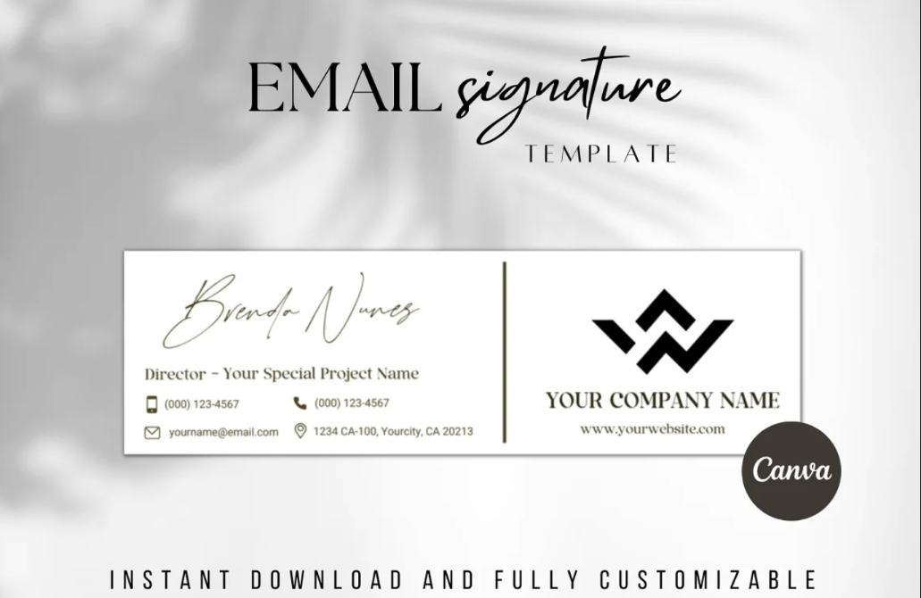Customizable Email Signature Canva