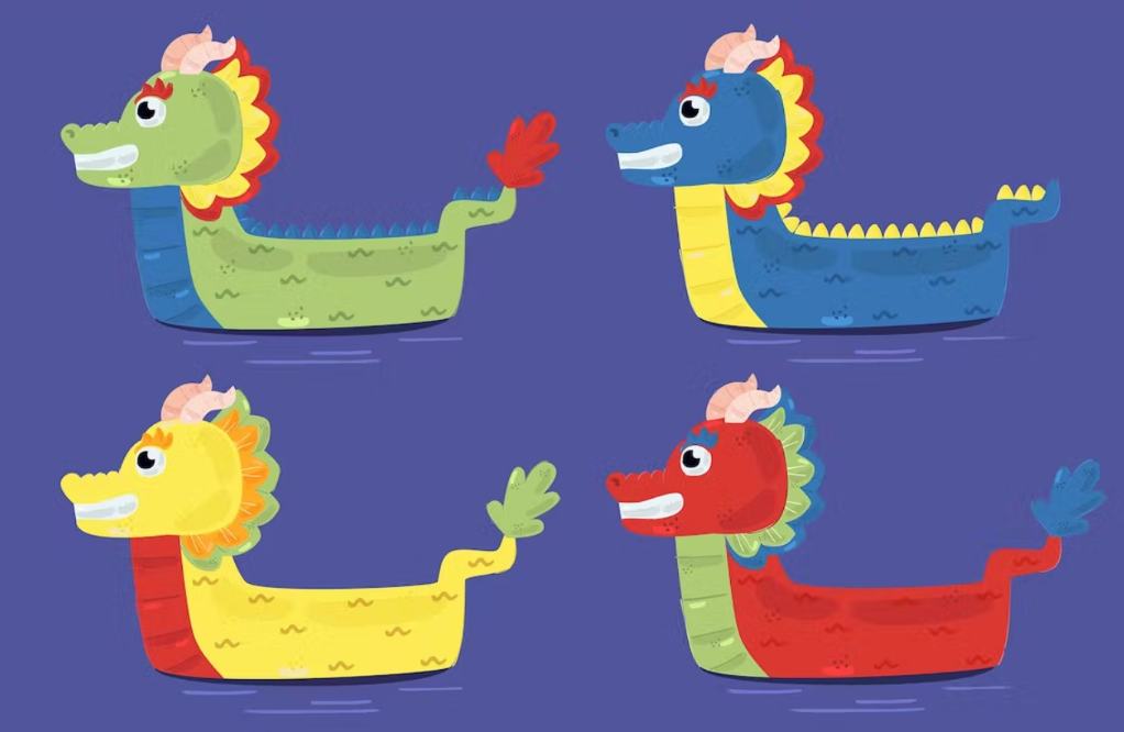 Cute Dragon Boat Objects
