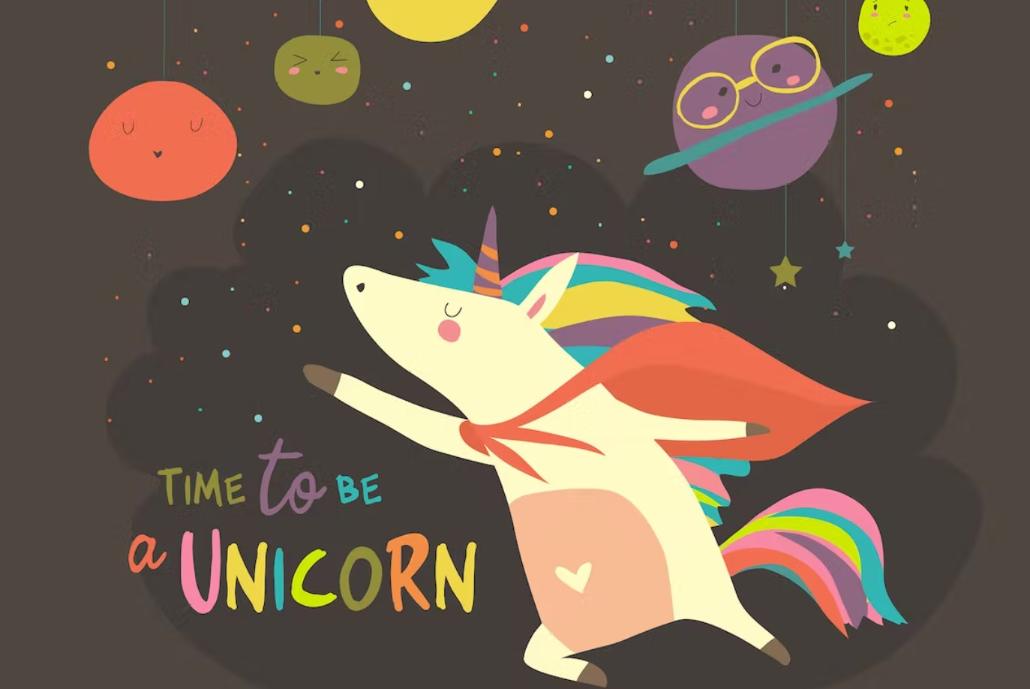 Cute Magical Unicorn Illustration