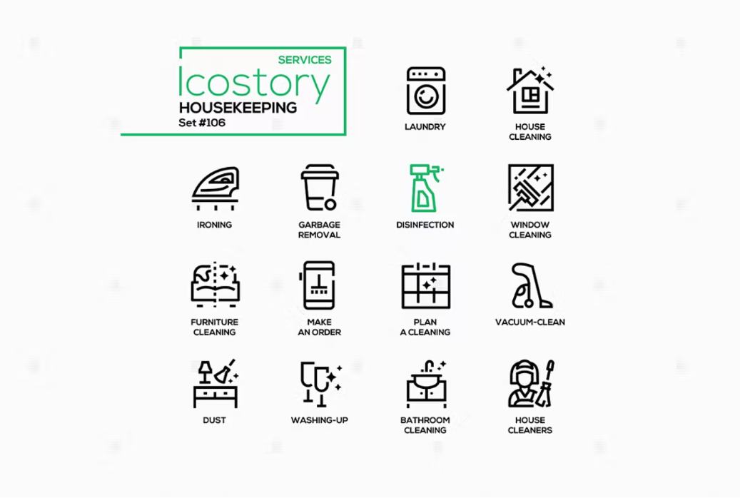 Editable Housekeeping Vector Icons