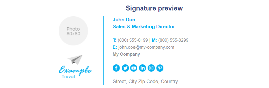 Free Email Signature Layout