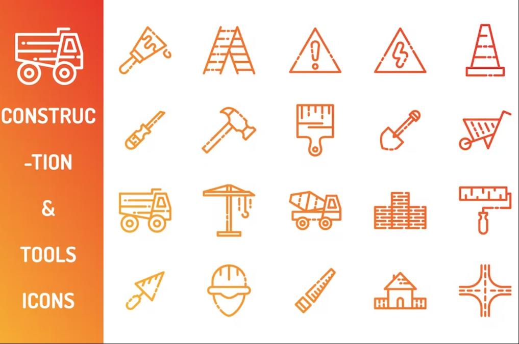 Fully Editable Construction Icons