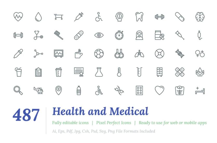 Fully Editable Medical and Health Icons