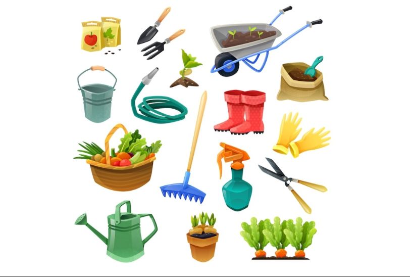 Gardening Color Icons Set