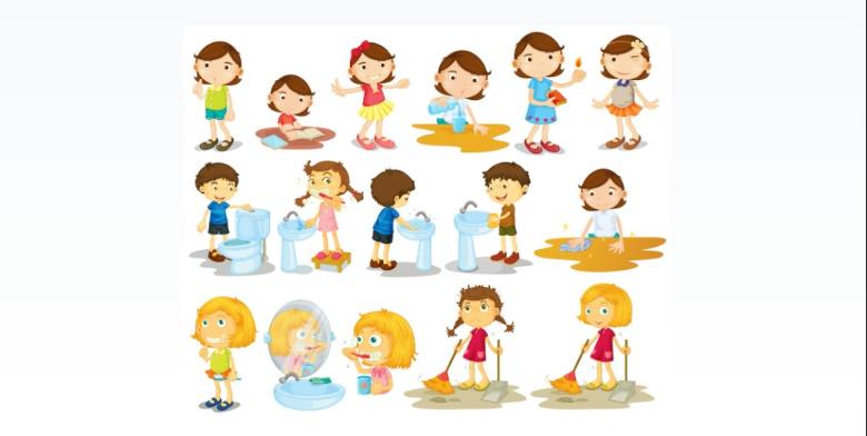 Girls and Boys Vector Icons