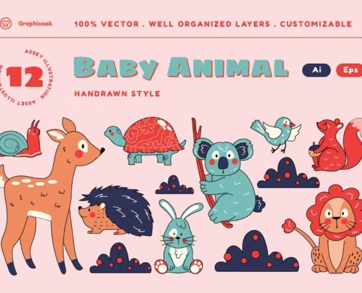 15+ FREE Baby Animal Illustrations AI EPS SVG