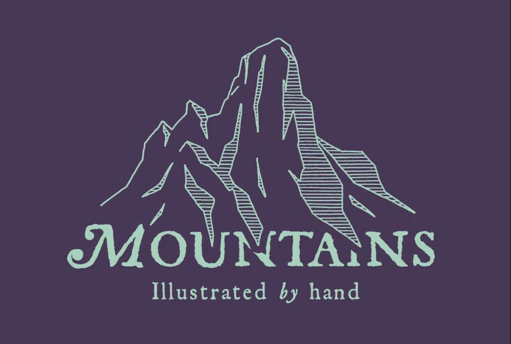 Hand Drawn Mountain Peak Vector