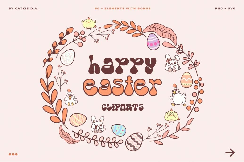 Happy Easter Clipart Design