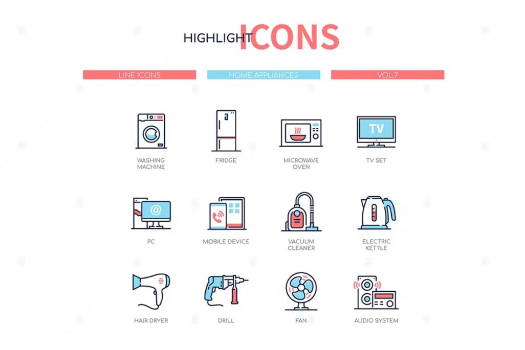 Home Appliences Vector Icons