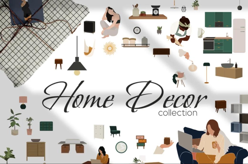Home Decor Illustrations Set