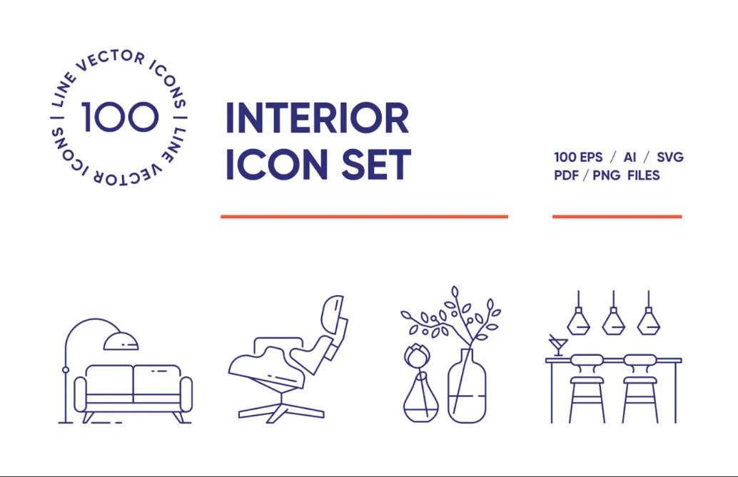 Home Interior Icons Set