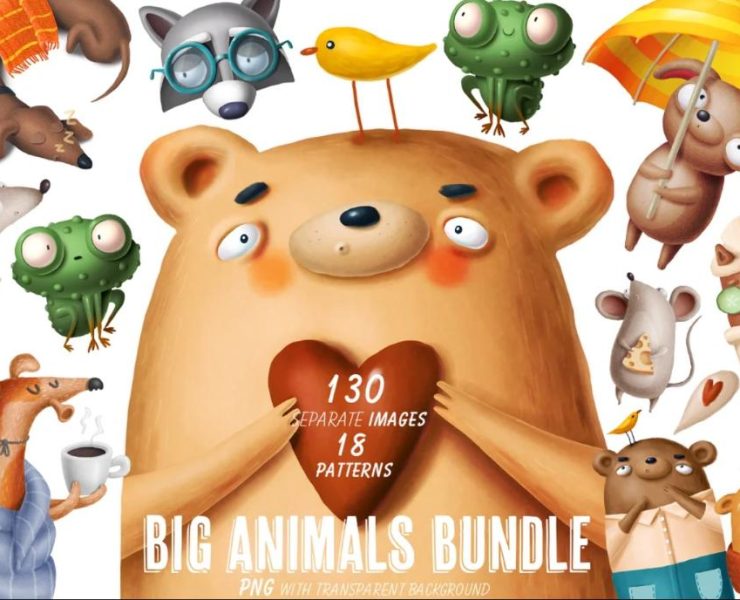 15+ Cartoon Animal Illustrations FREE Download
