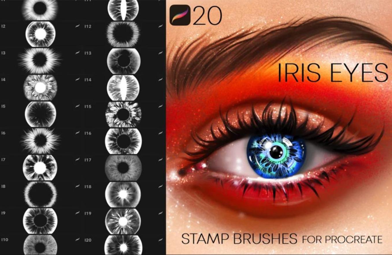 iris eye brushes procreate