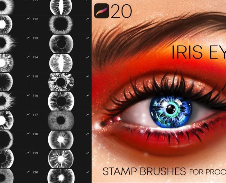 15+ Eye Brushes ABR Procreate FREE Download
